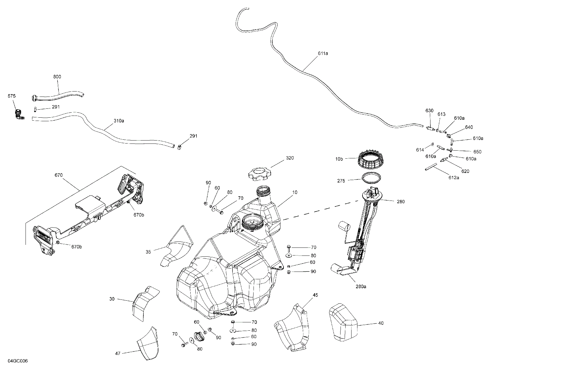 An Image of a Genuine Can-Am Parts Schematic Diagram showing the schematic - ENGINE - FUEL