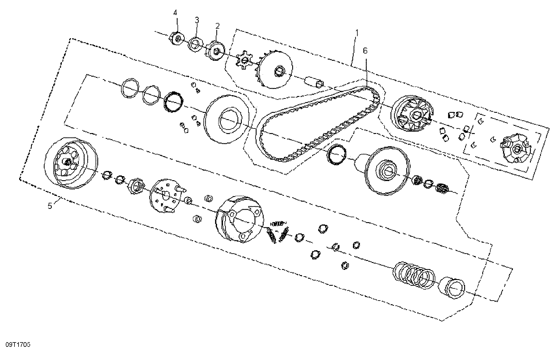 An Image of a Genuine Can-Am Parts Schematic Diagram showing the schematic - CLUTCH