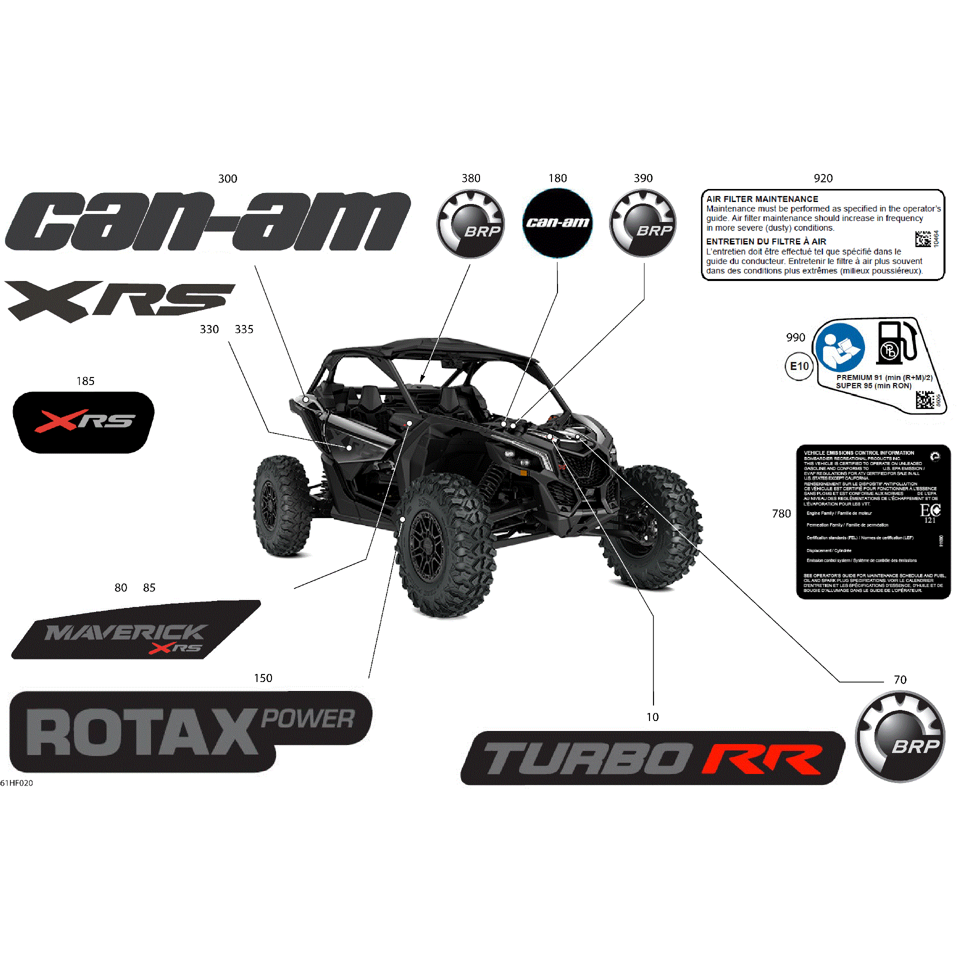 An Image of a Genuine Can-Am Parts Schematic Diagram showing the schematic - BODY - DECALS