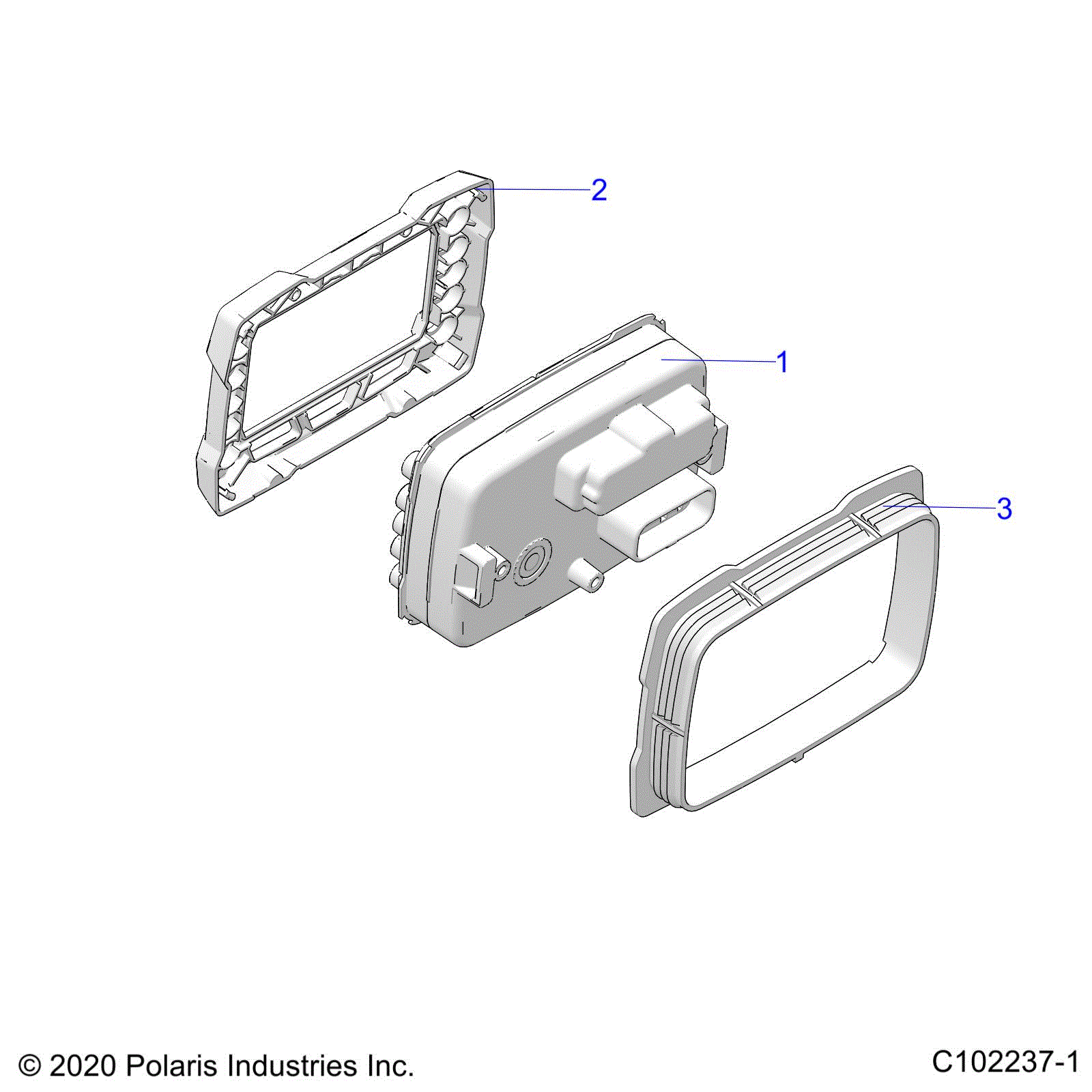 An Image of a Genuine Polaris Parts Schematic Diagram showing the schematic - ELECTRICAL: GAUGES and INDICATORS - 2022 POLARIS SPORTSMAN 570 6X6