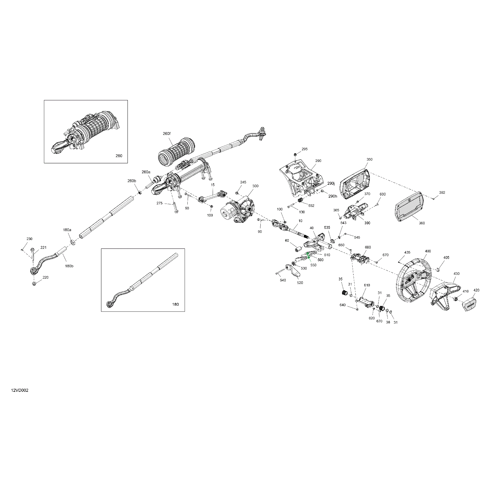 An Image of a Genuine Can-Am Parts Schematic Diagram showing the schematic - MECHANIC - STEERING