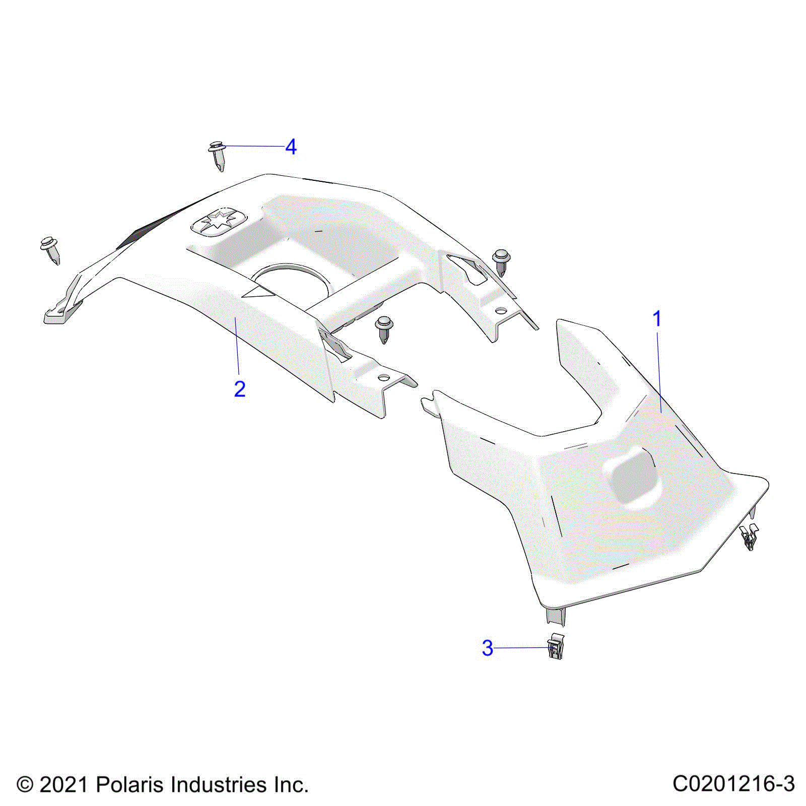 An Image of a Genuine Polaris Parts Schematic Diagram showing the schematic - BODY: FRONT COVER - 2022 POLARIS SPORTSMAN 450 HO EPS