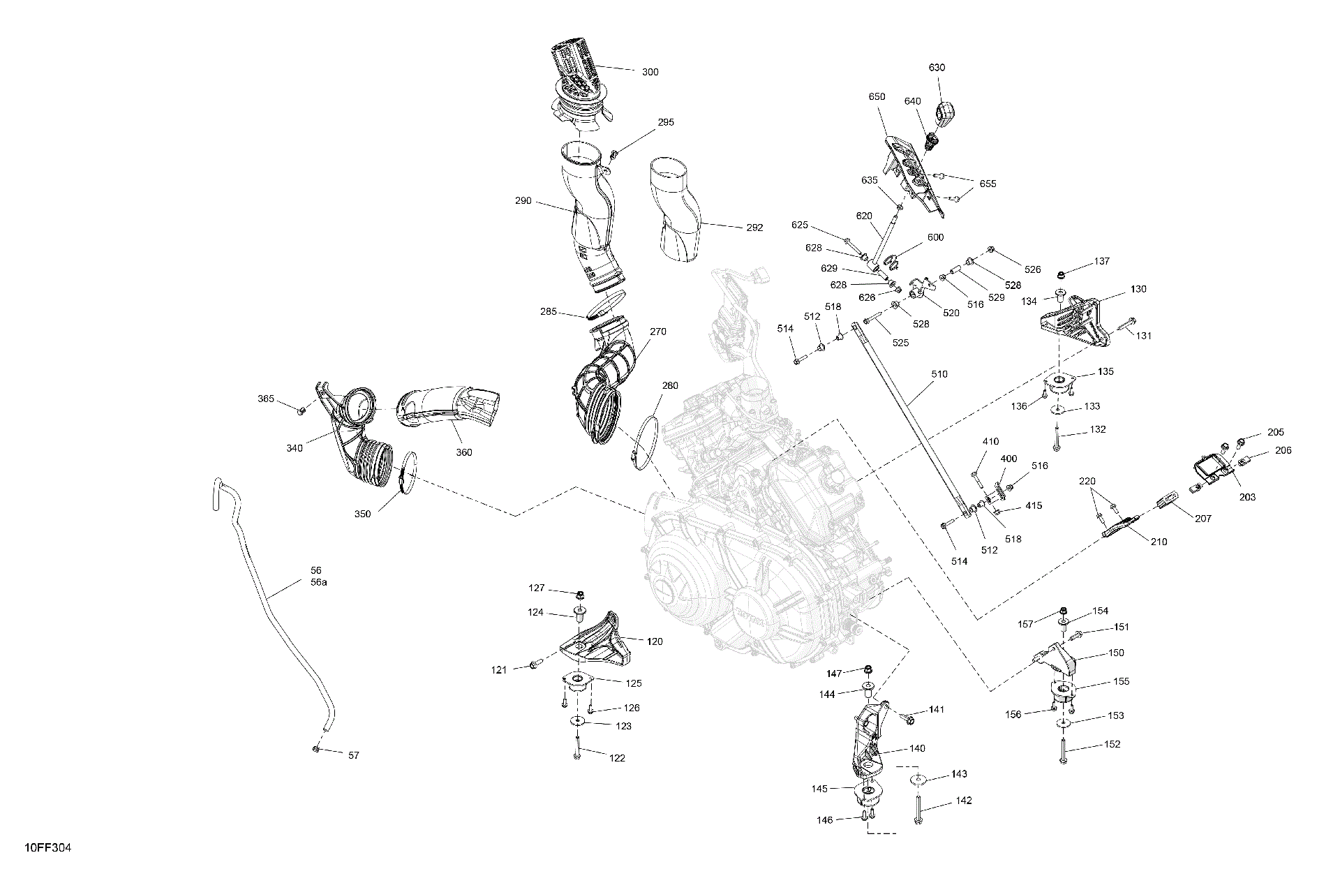 An Image of a Genuine Can-Am Parts Schematic Diagram showing the schematic - ENGINE - SYSTEM