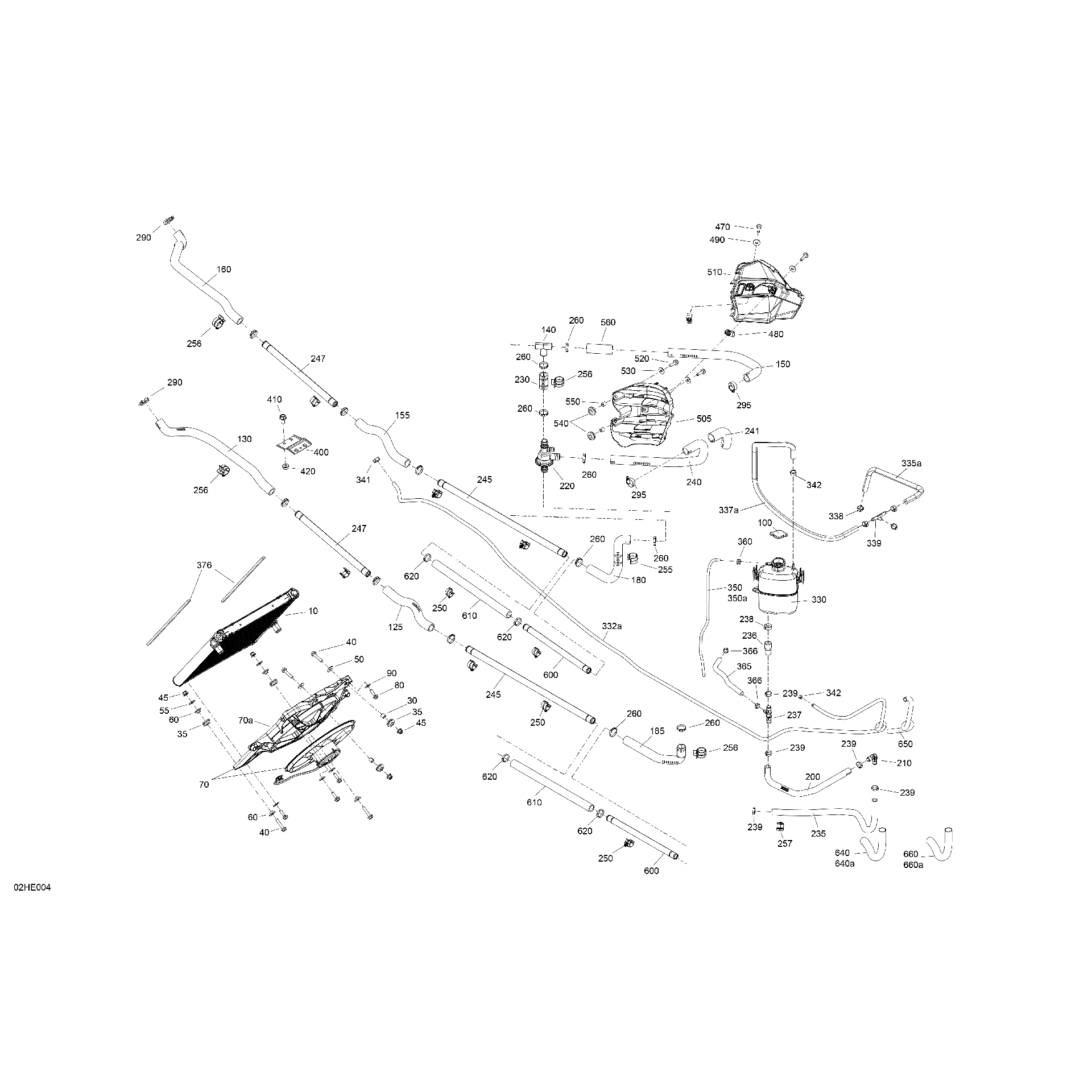 An Image of a Genuine Can-Am Parts Schematic Diagram showing the schematic - ENGINE - COOLING