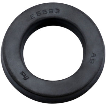 The Shock Oil Seal 18 mm x 30 mm by Race Tech is a black rubber grommet with shock seals, a smooth surface, and visible markings: E8593, A9, and RS around the outer edge.