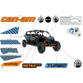 BODY - DECALS - 2025 CAN AM MAVERICK MAX TURBO DS 64 INCH - SCANDI BLUE - 64" WIDTH CALI