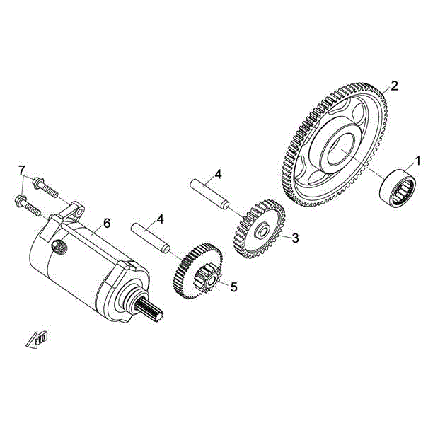 An Image of a genuine CFMOTO Parts Schematic Diagram showing the group - STARTER MOTOR - 2015 CFMOTO CFORCE 800 X8