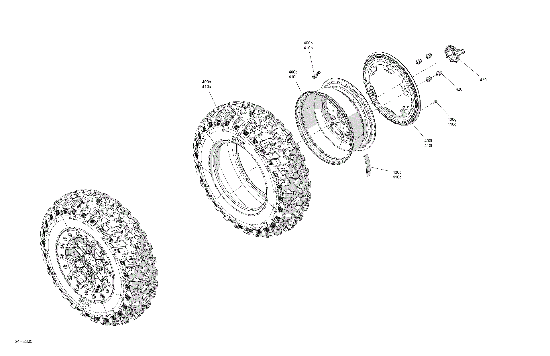 An Image of a Genuine Can-Am Parts Schematic Diagram showing the schematic - DRIVE - FRONT WHEELS