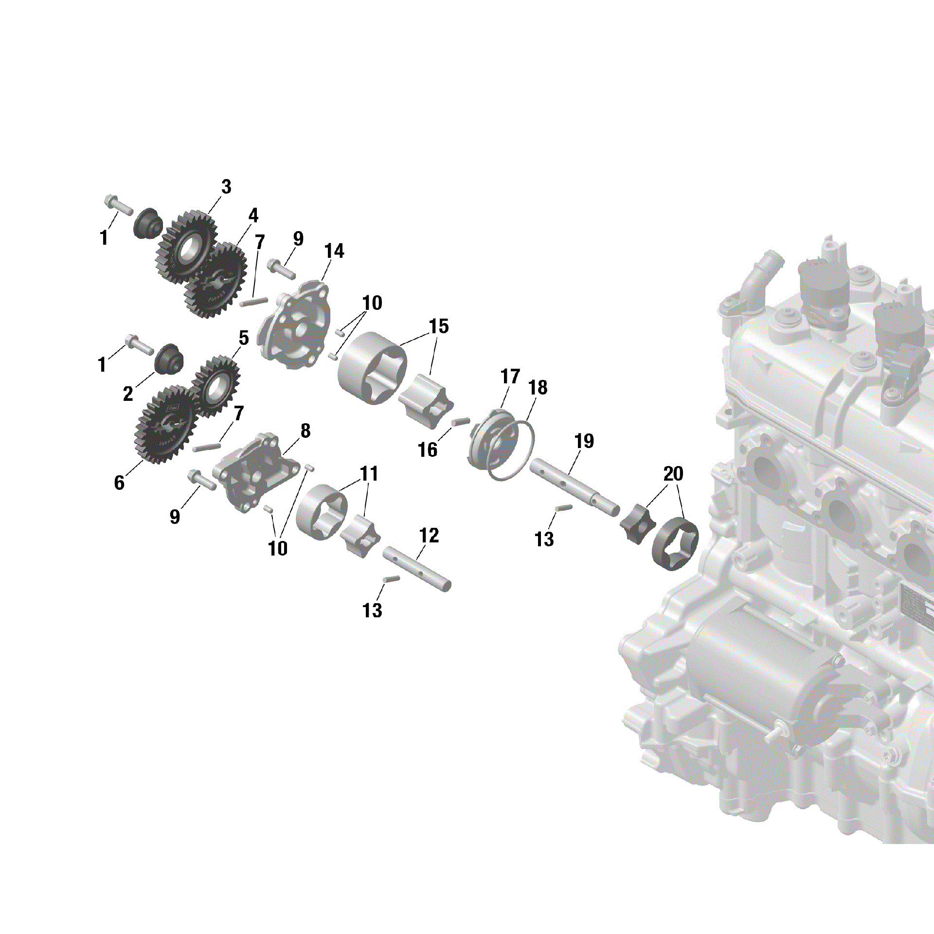 An Image of a Genuine Can-Am Parts Schematic Diagram showing the schematic - ROTAX - OIL PUMP