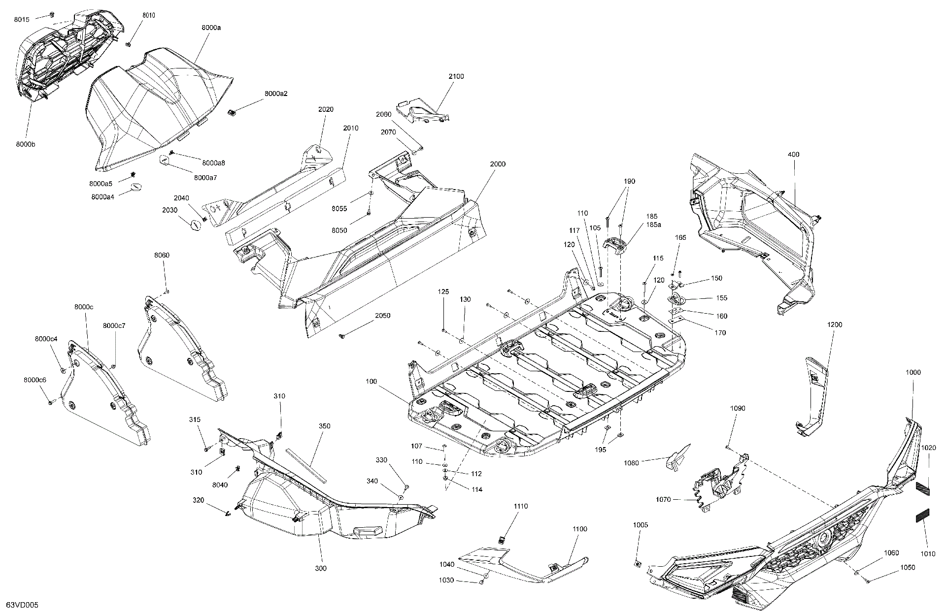 An Image of a Genuine Can-Am Parts Schematic Diagram showing the schematic - BODY - CARGO