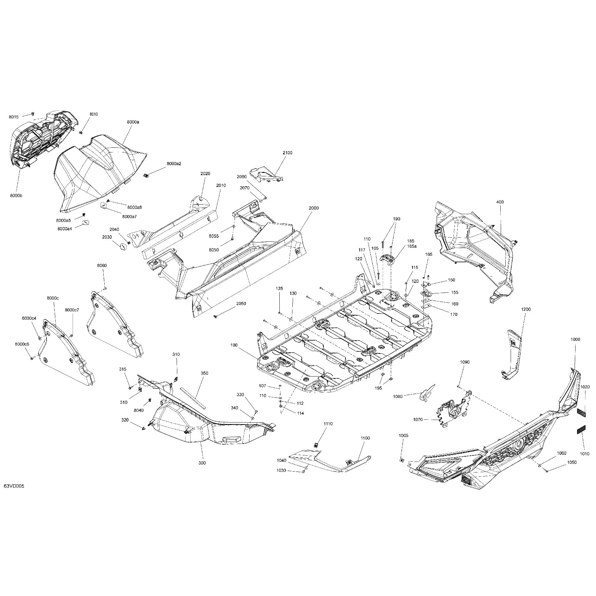 An Image of a Genuine Can-Am Parts Schematic Diagram showing the schematic - BODY - CARGO