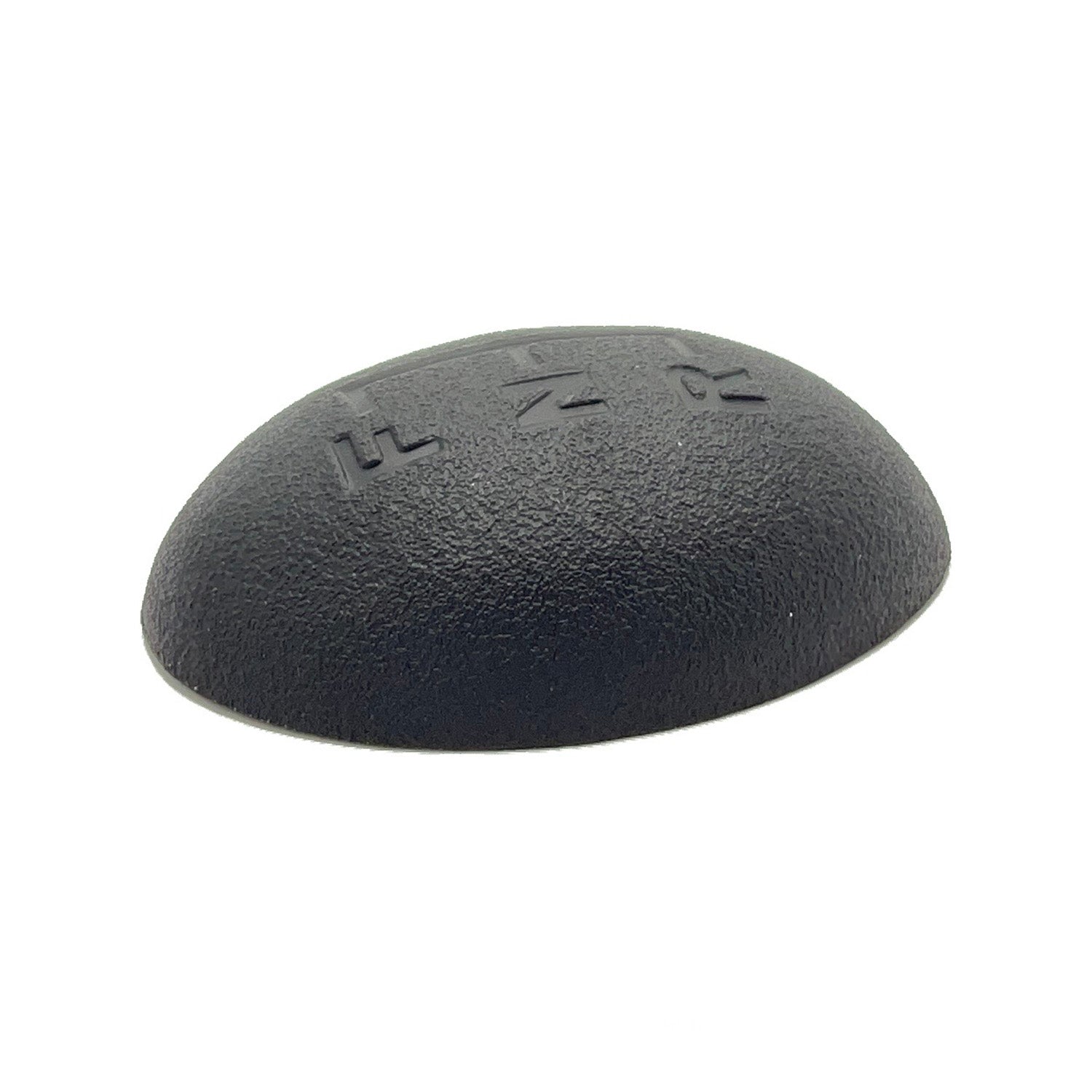 Black textured semi-circular transmission lever knob cover with embossed directional markings.