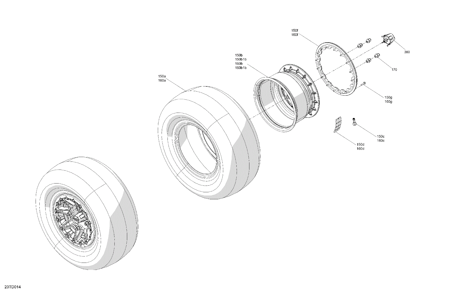 An Image of a Genuine Can-Am Parts Schematic Diagram showing the schematic - DRIVE - REAR WHEELS