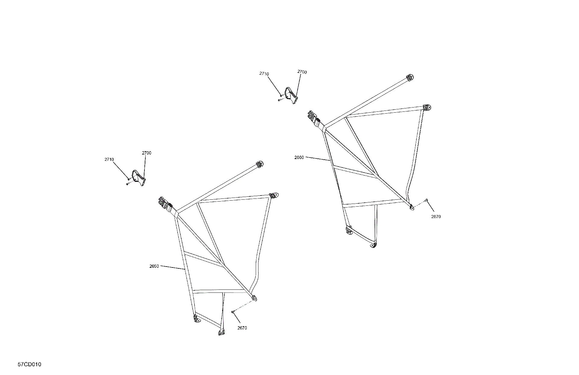 An Image of a Genuine Can-Am Parts Schematic Diagram showing the schematic - CAB INTERIOR - SAFETY NET
