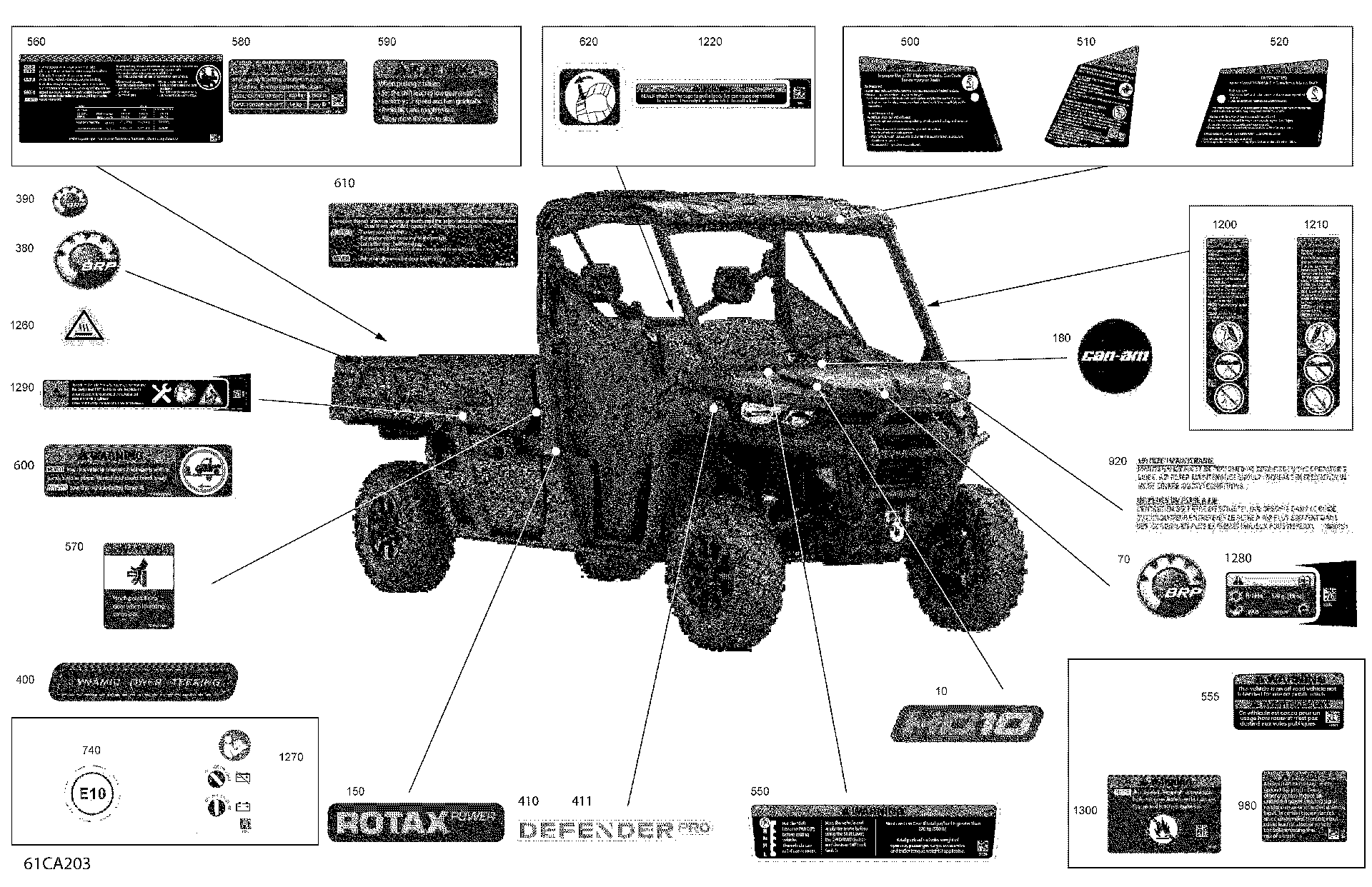 An Image of a Genuine Can-Am Parts Schematic Diagram showing the schematic - BODY - DECALS