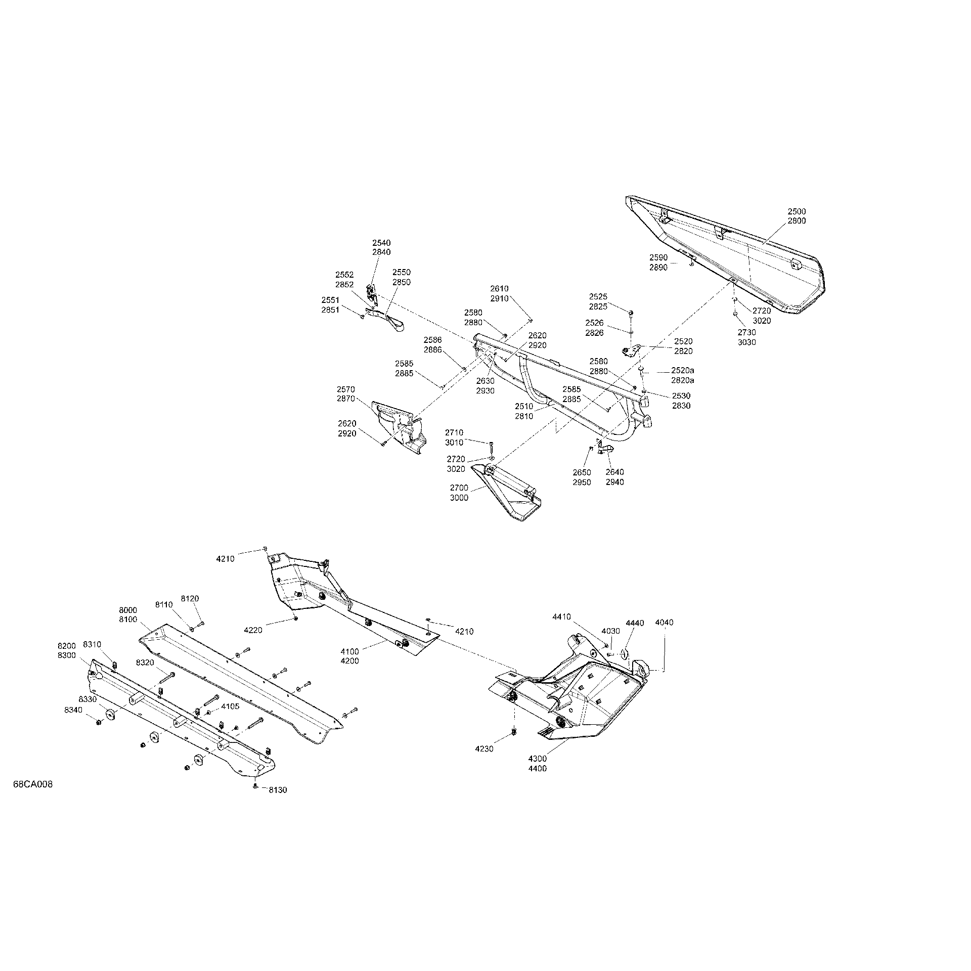 An Image of a Genuine Can-Am Parts Schematic Diagram showing the schematic - BODY - DOORS