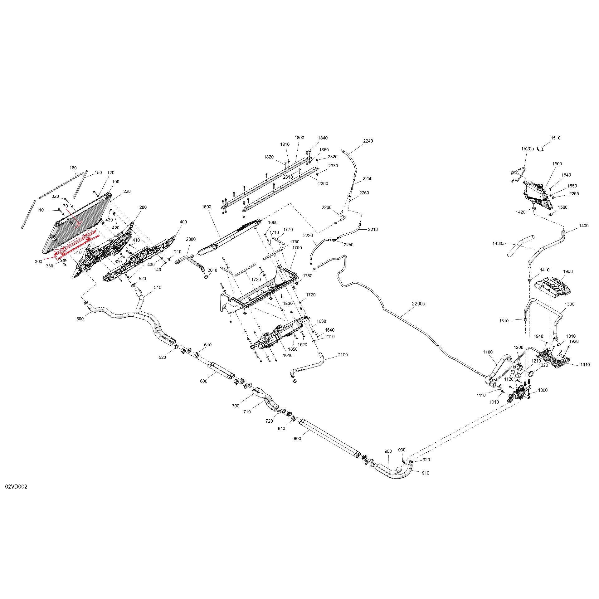 An Image of a Genuine Can-Am Parts Schematic Diagram showing the schematic - ENGINE - COOLING