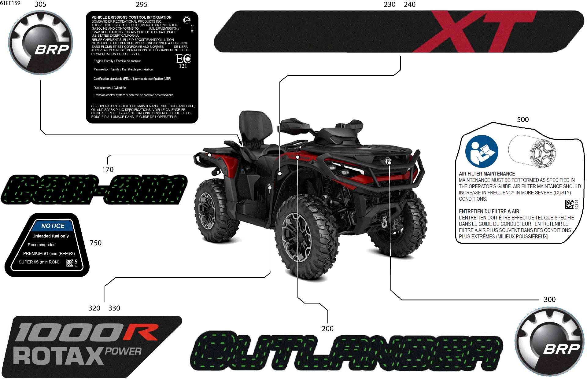 An Image of a Genuine Can-Am Parts Schematic Diagram showing the schematic - BODY - FEATURE DECALS