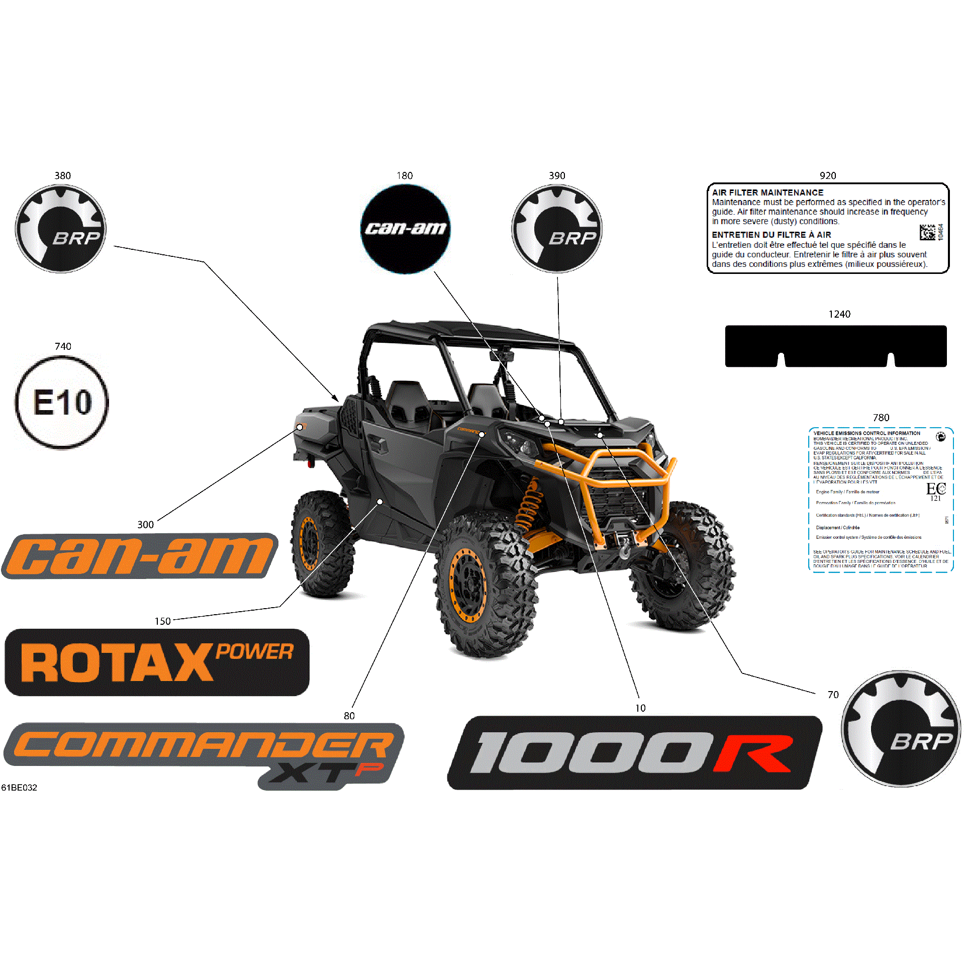 An Image of a Genuine Can-Am Parts Schematic Diagram showing the schematic - BODY - DECALS