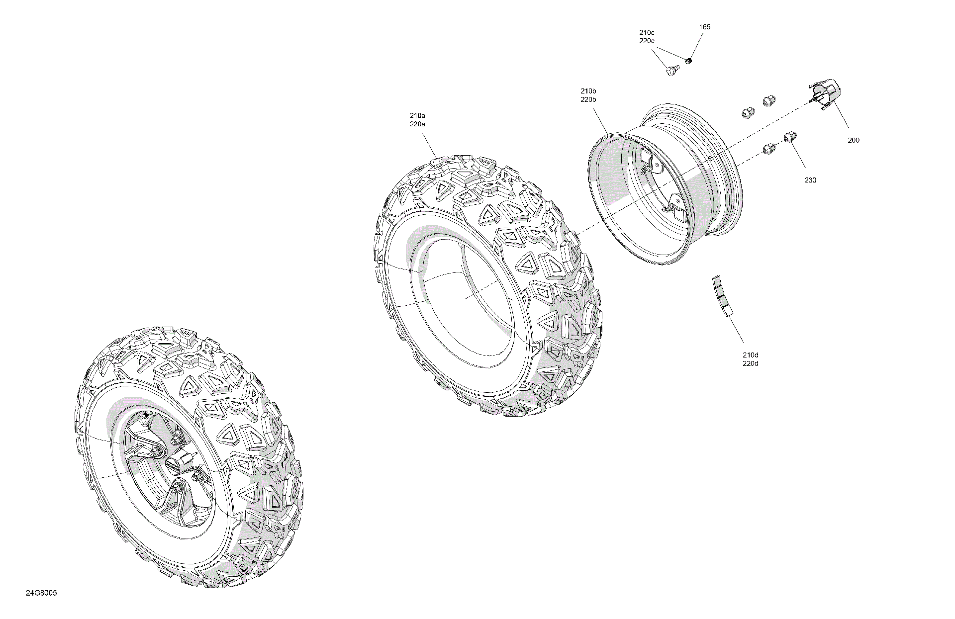 An Image of a Genuine Can-Am Parts Schematic Diagram showing the schematic - DRIVE - FRONT WHEELS