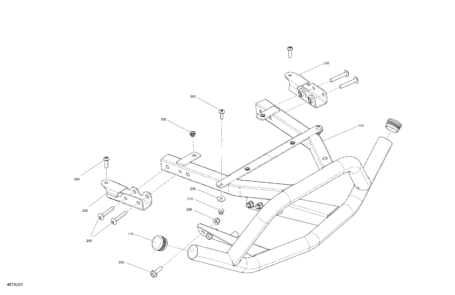 An Image of a Genuine Can-Am Parts Schematic Diagram showing the schematic - BODY - REAR BUMPER