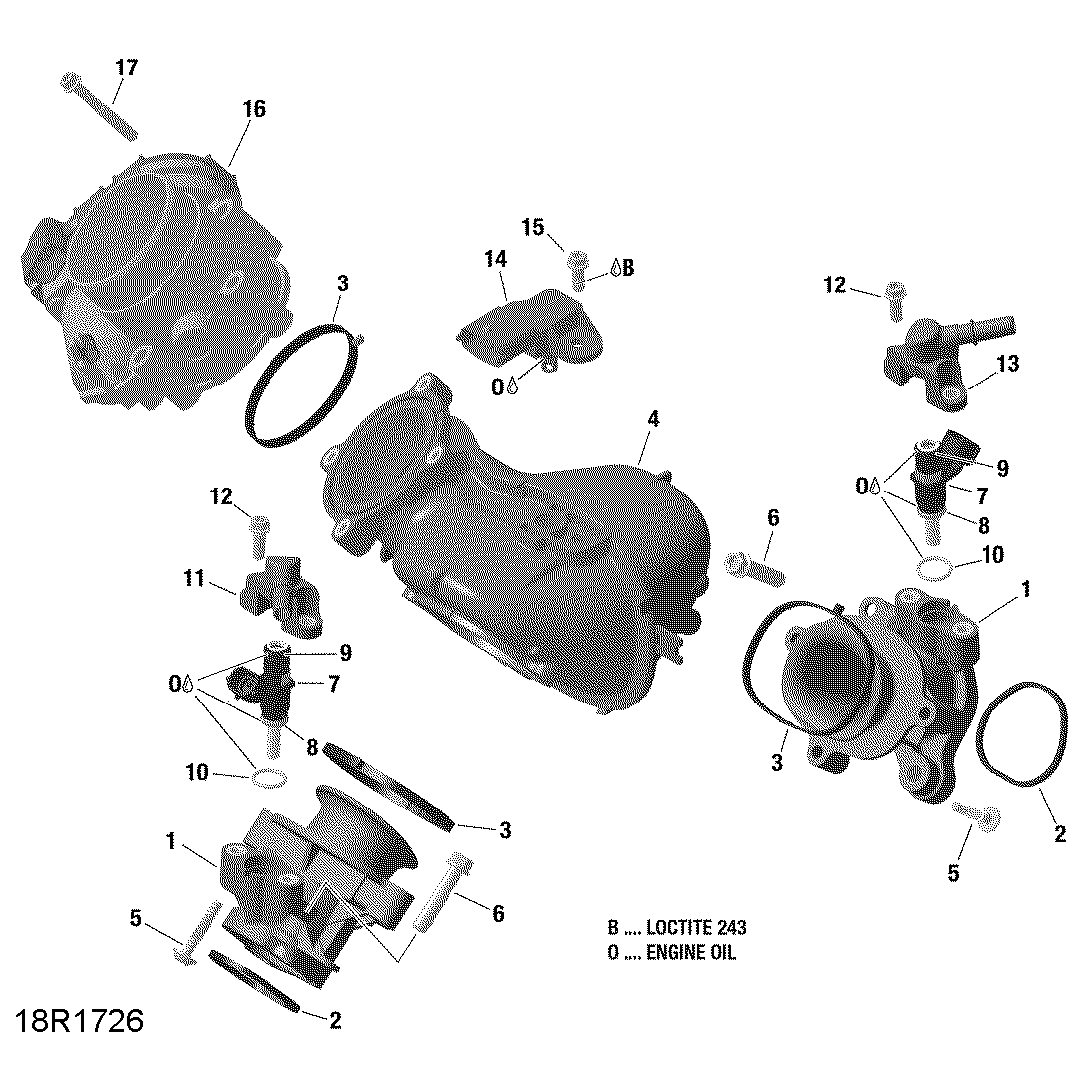 An Image of a Genuine Can-Am Parts Schematic Diagram showing the schematic - AIR INTAKE MANIFOLD AND THROTTLE BODY - HD8