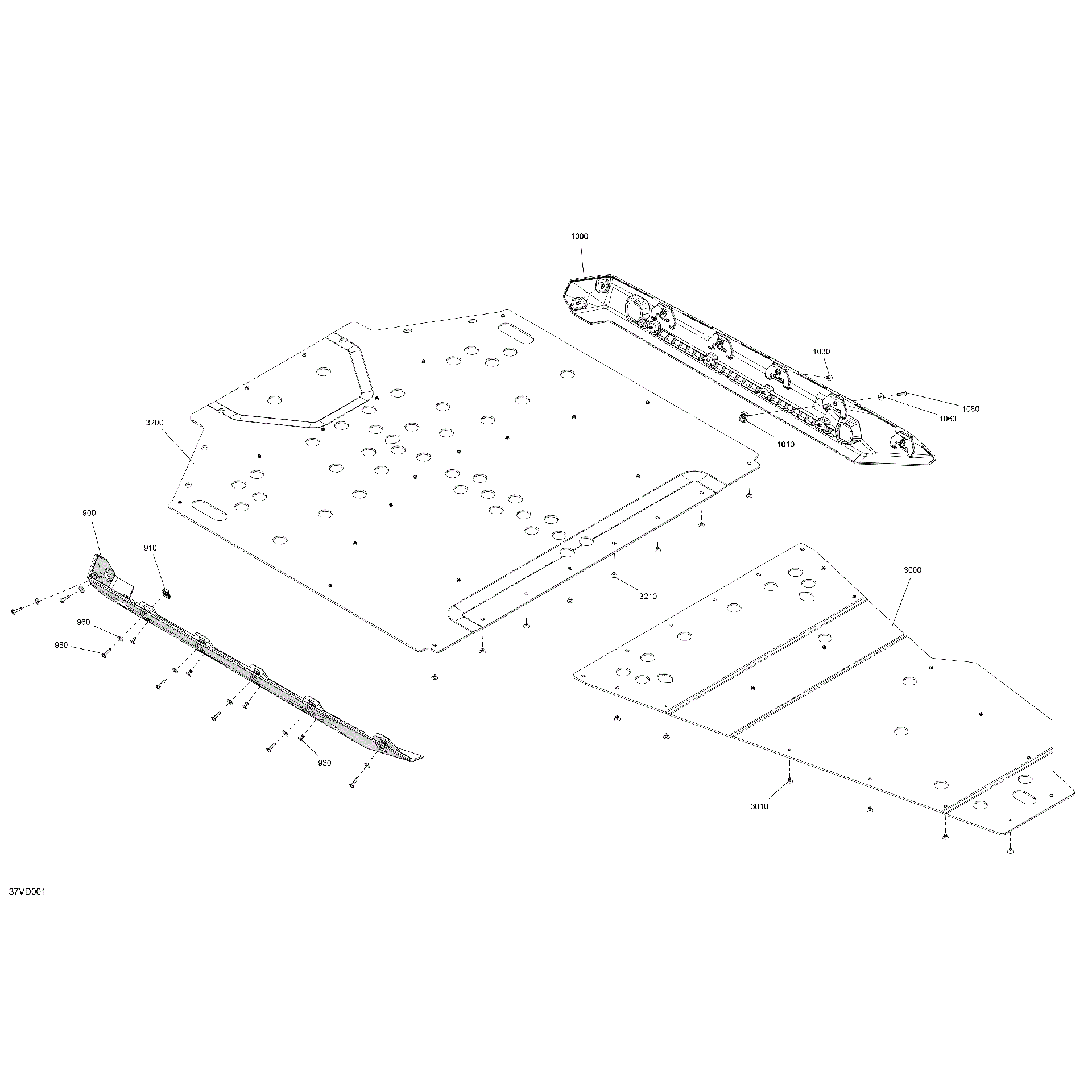 An Image of a Genuine Can-Am Parts Schematic Diagram showing the schematic - BODY - SKID PLATE