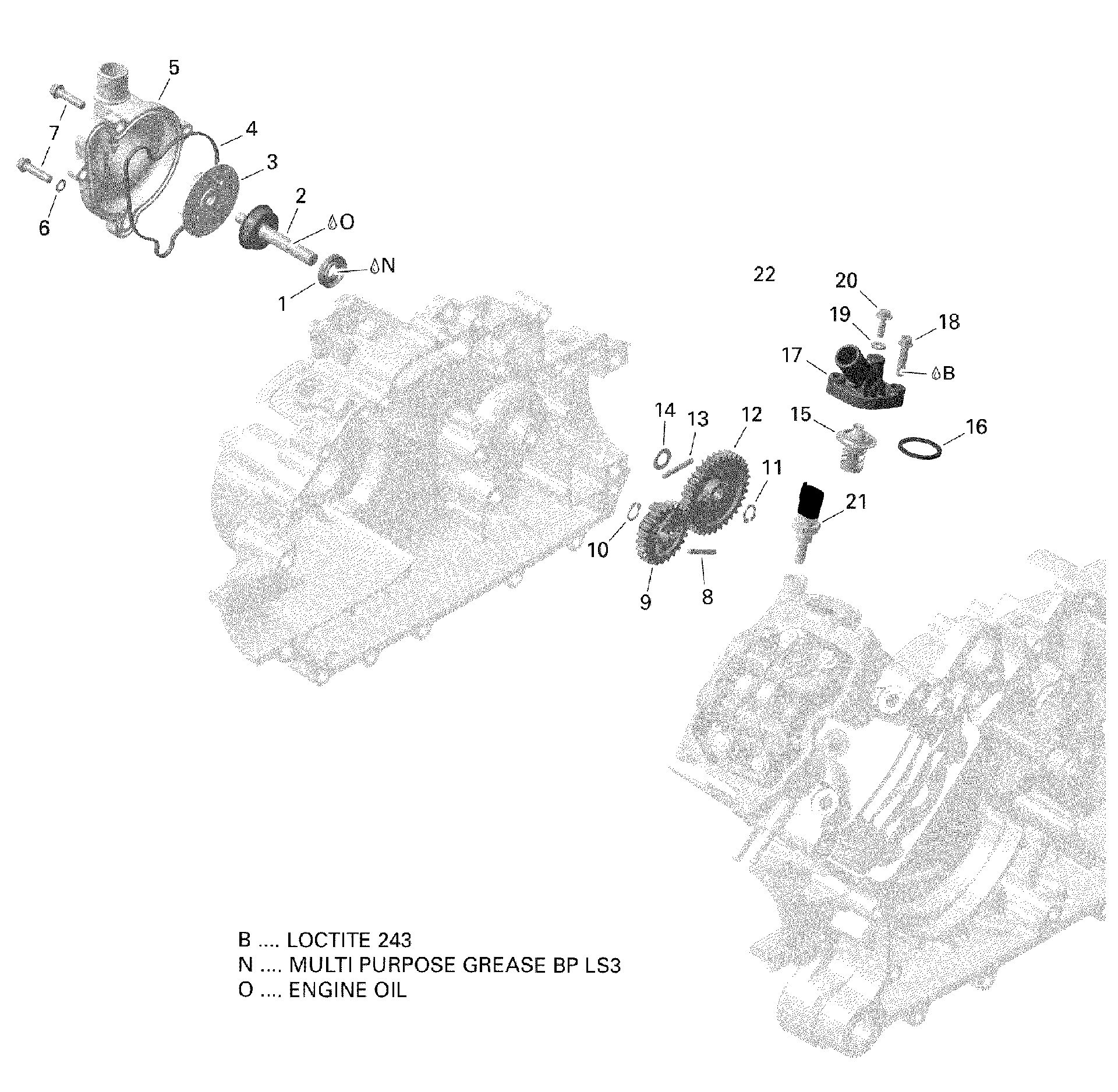 An Image of a Genuine Can-Am Parts Schematic Diagram showing the schematic - ENGINE COOLING