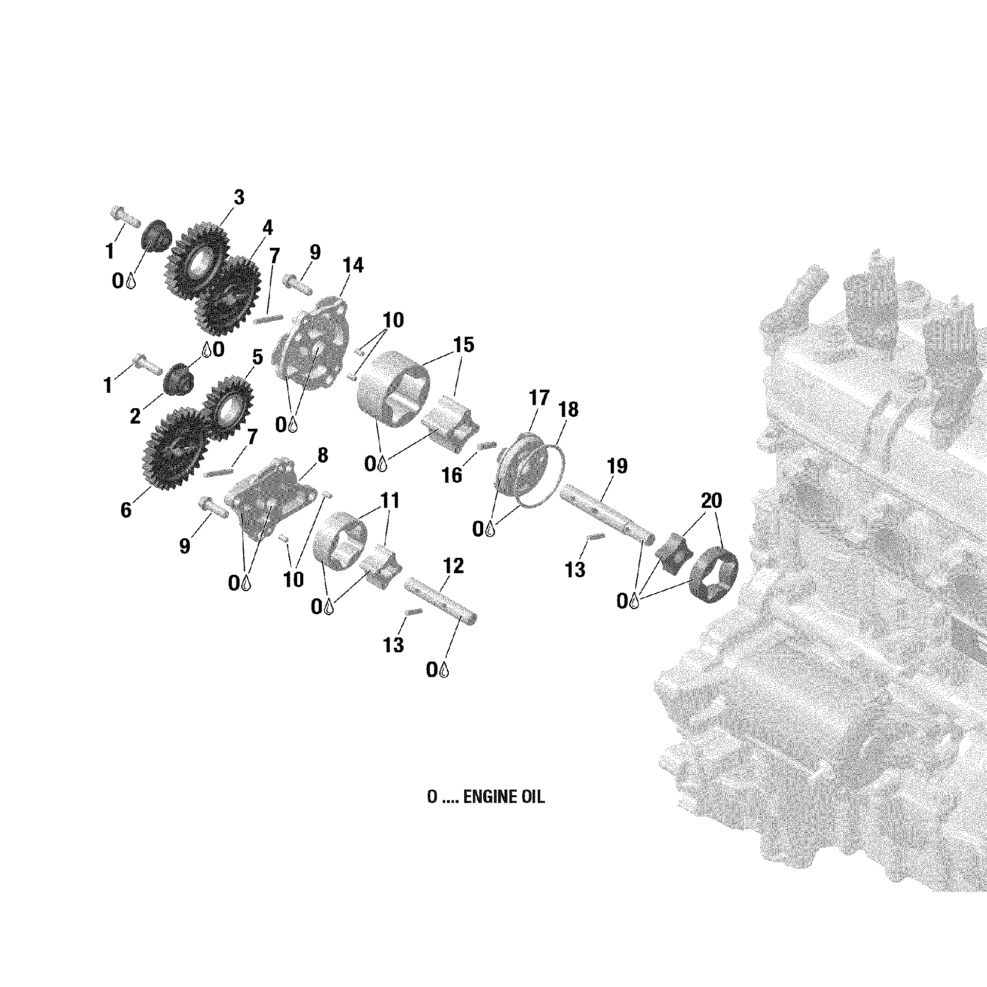 An Image of a Genuine Can-Am Parts Schematic Diagram showing the schematic - OIL PUMP 900 HO
