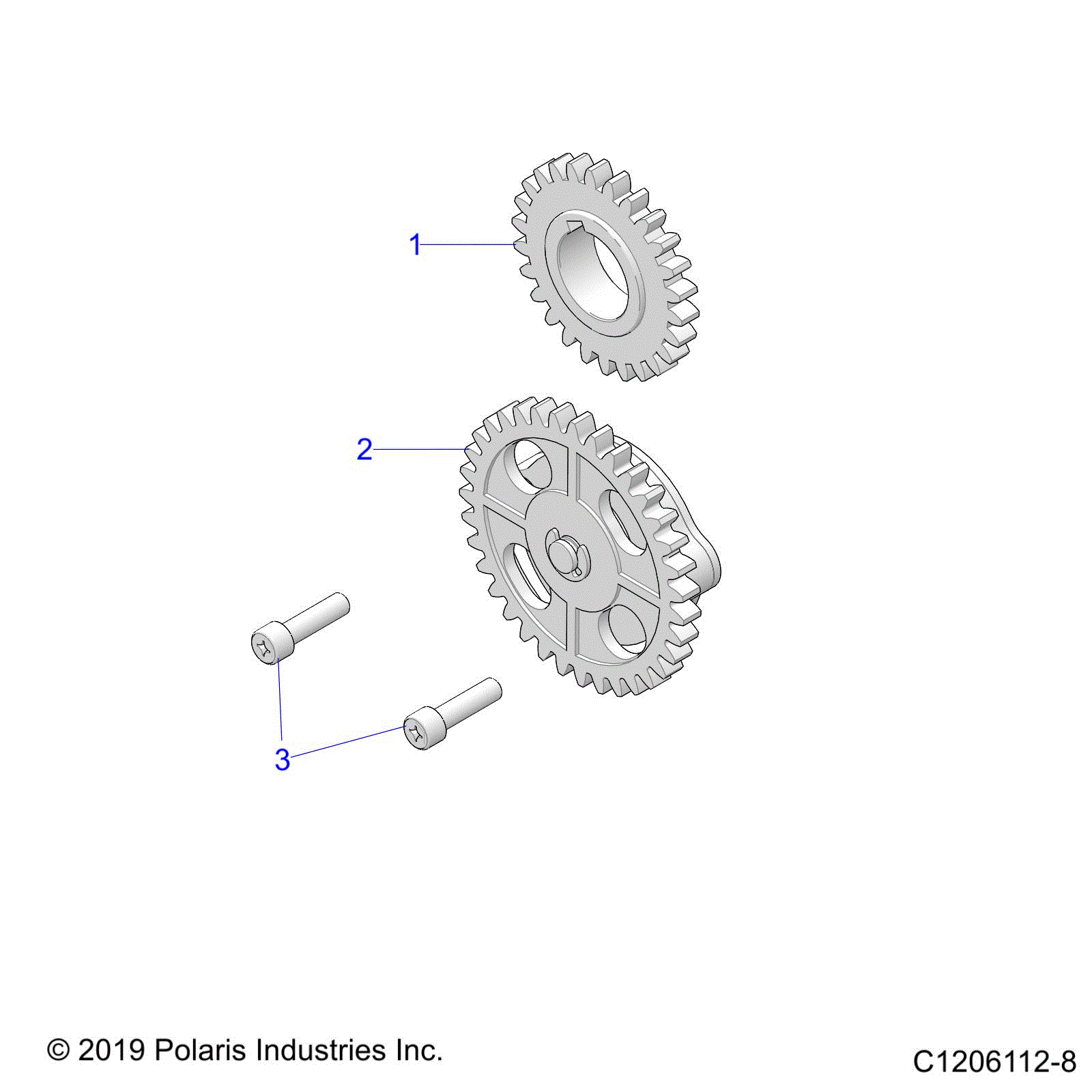 An Image of a Genuine Polaris Parts Schematic Diagram showing the schematic - ENGINE: OIL PUMP - 2024 POLARIS OUTLAW 70