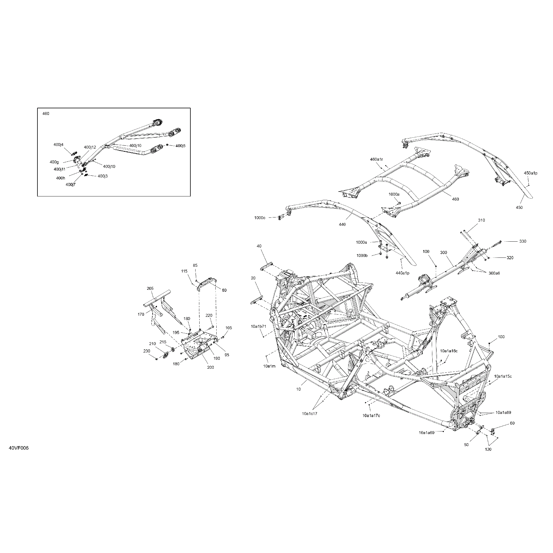 An Image of a Genuine Can-Am Parts Schematic Diagram showing the schematic - FRAME - SYSTEM