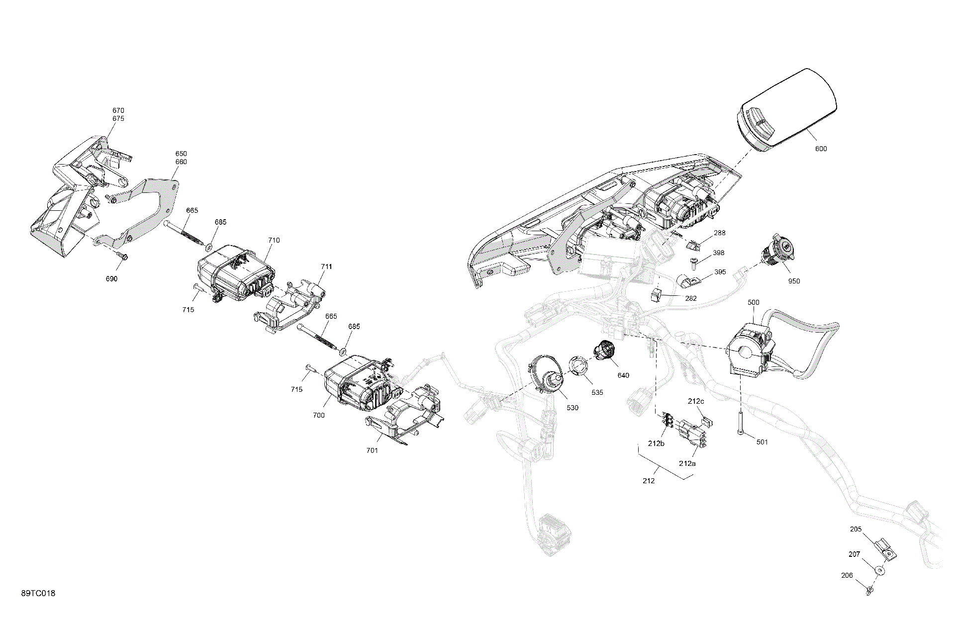 An Image of a Genuine Can-Am Parts Schematic Diagram showing the schematic - ELECTRIC - FRONT SECTION