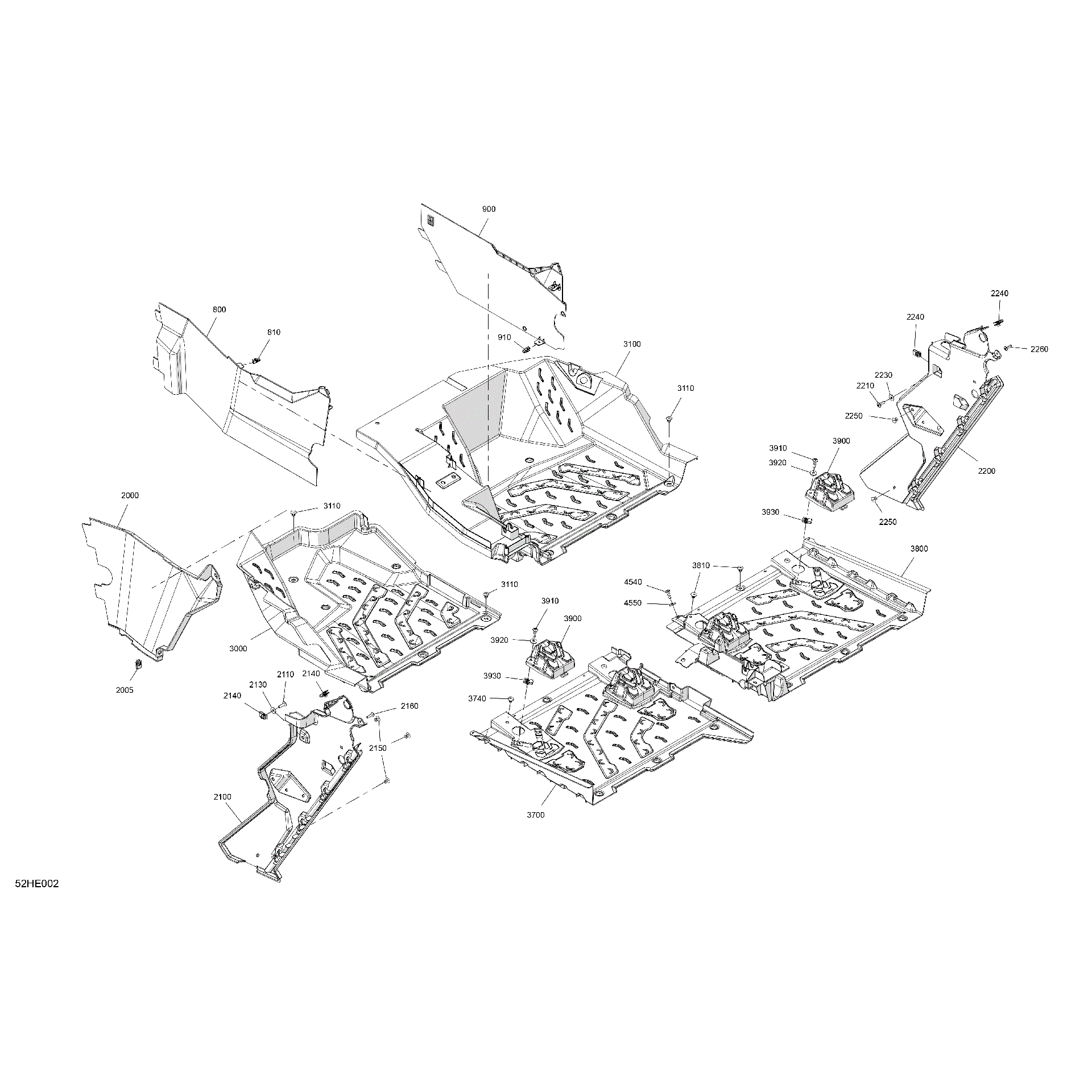 An Image of a Genuine Can-Am Parts Schematic Diagram showing the schematic - CAB INTERIOR - FLOOR