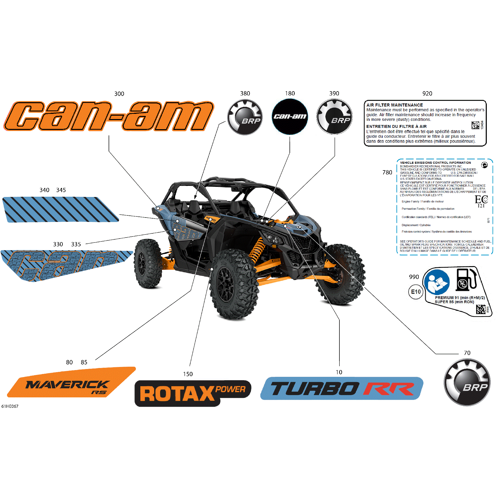An Image of a Genuine Can-Am Parts Schematic Diagram showing the schematic - BODY - DECALS