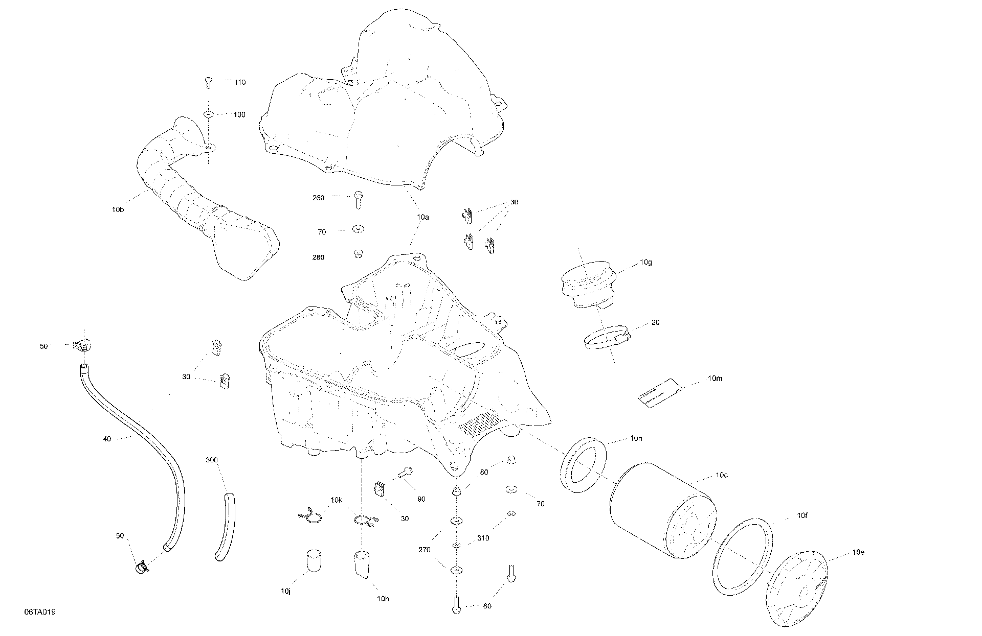An Image of a Genuine Can-Am Parts Schematic Diagram showing the schematic - ENGINE - AIR INTAKE