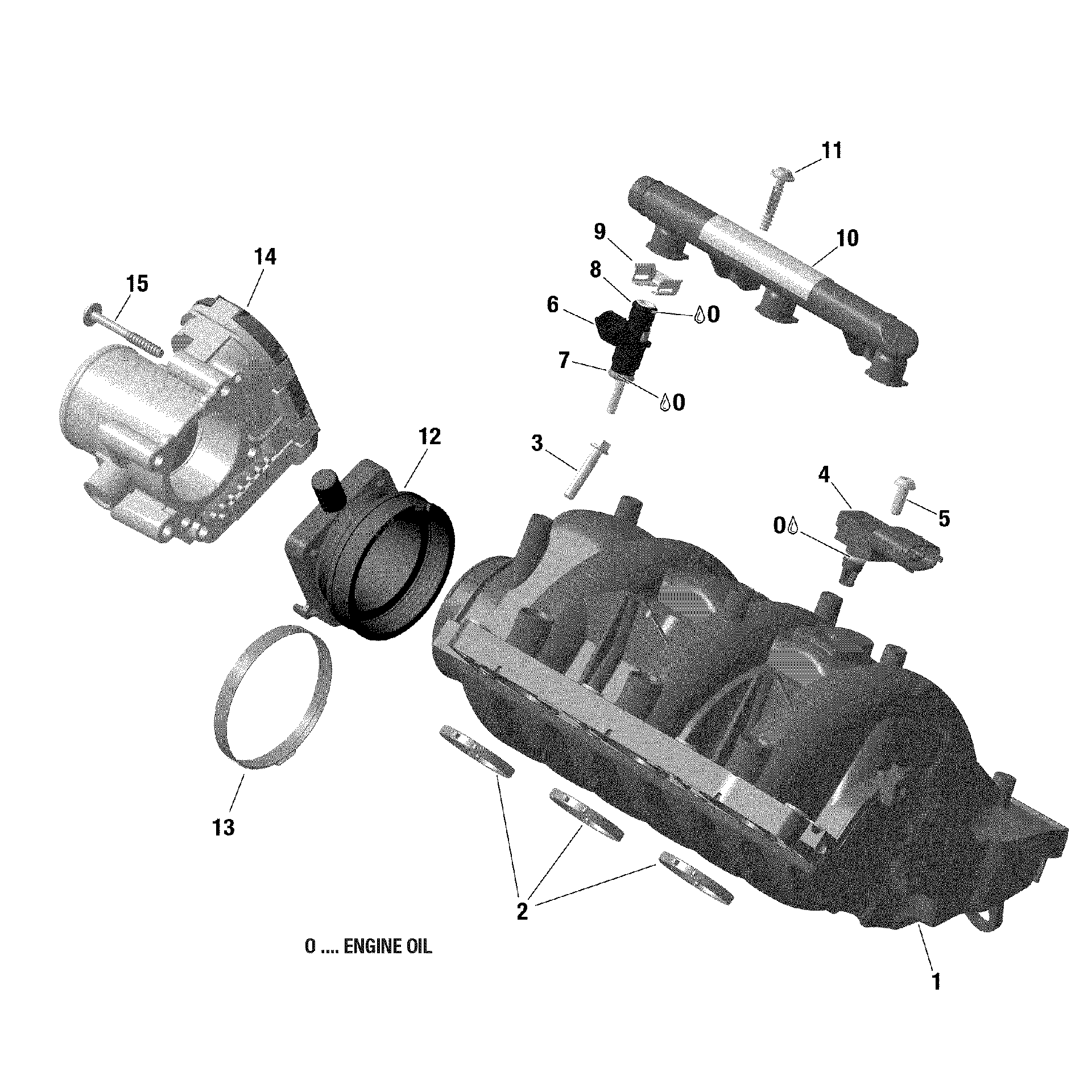 An Image of a Genuine Can-Am Parts Schematic Diagram showing the schematic - AIR INTAKE MANIFOLD AND THROTTLE BODY 900 HO