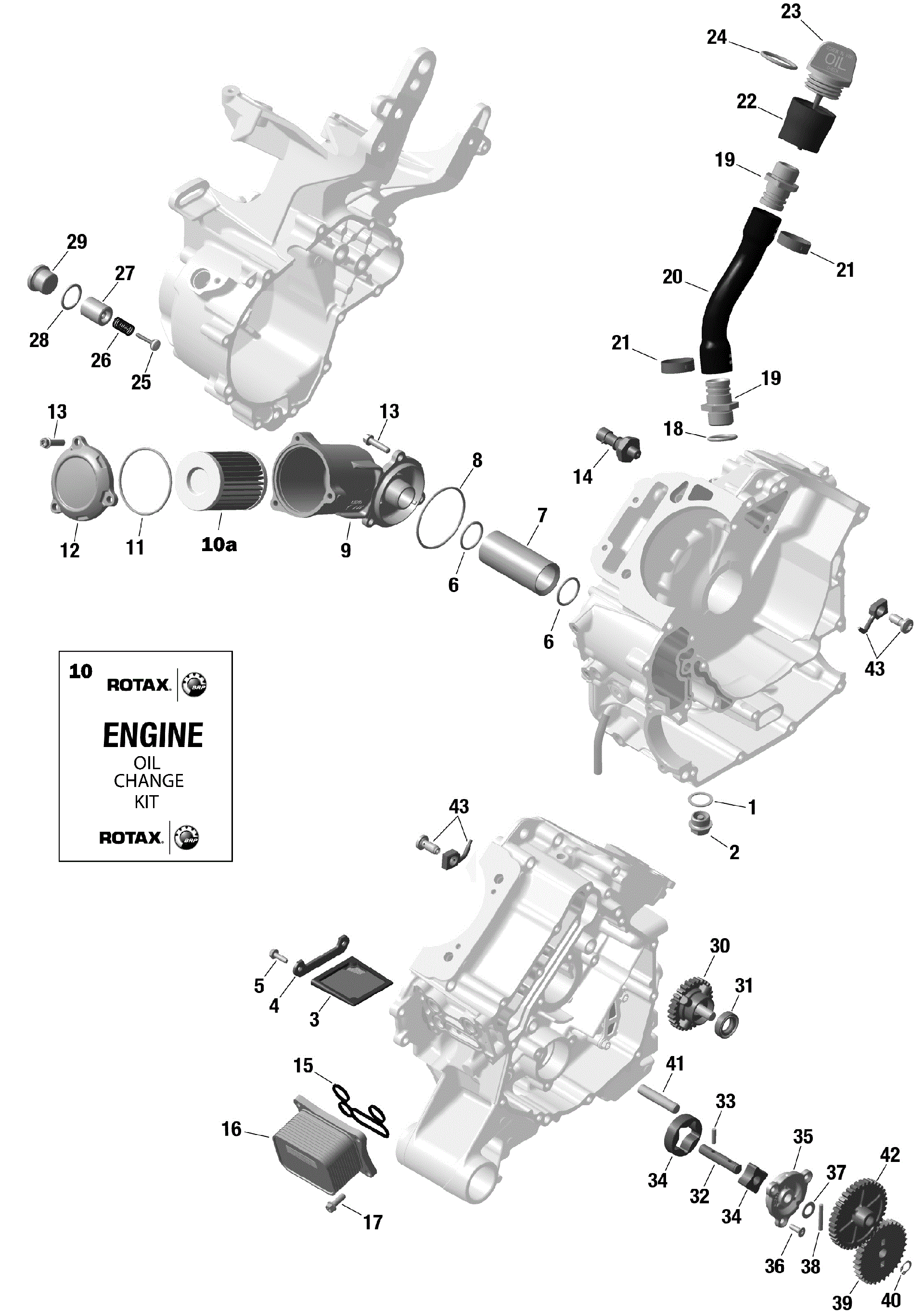 An Image of a Genuine Can-Am Parts Schematic Diagram showing the schematic - ROTAX - ENGINE LUBRICATION
