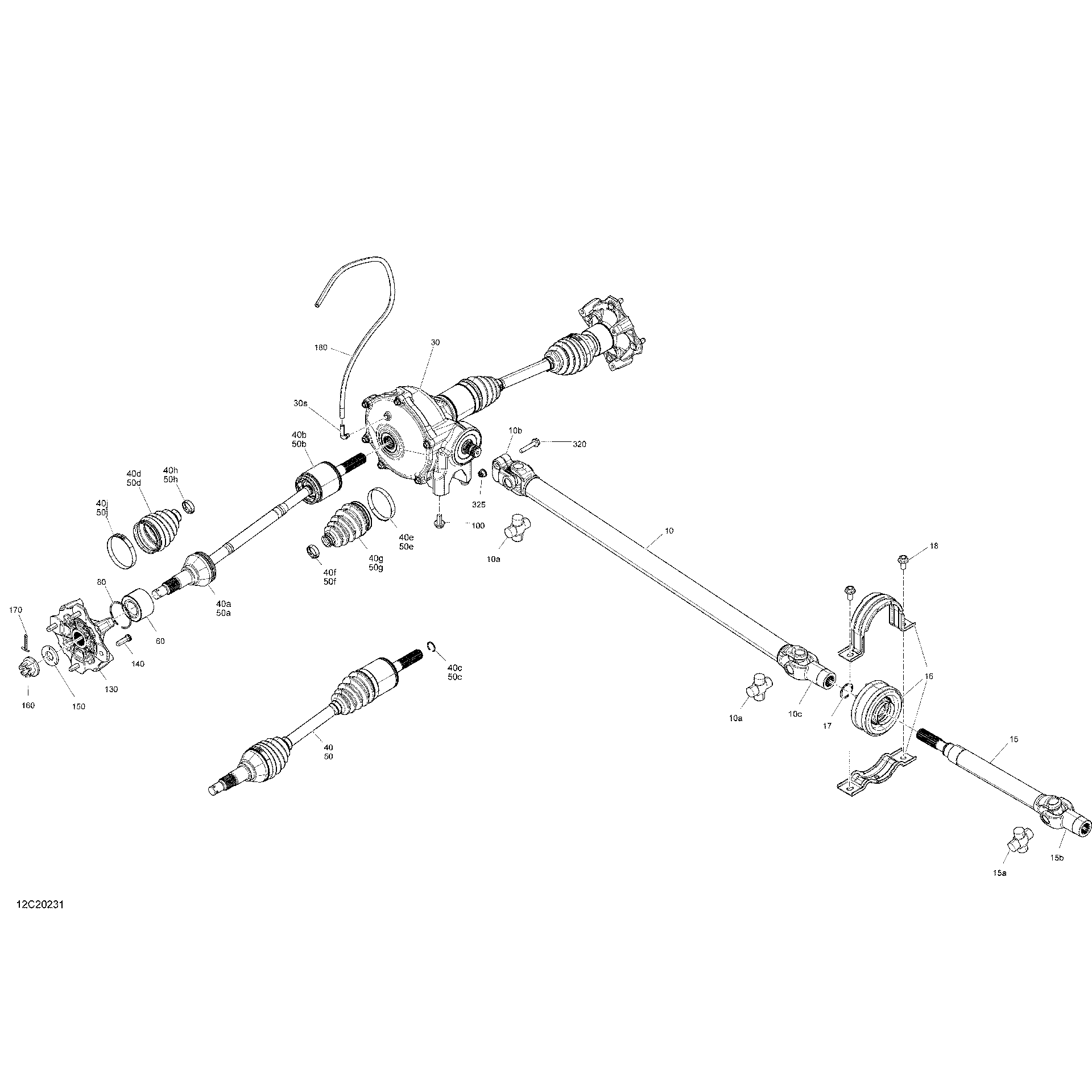 An Image of a Genuine Can-Am Parts Schematic Diagram showing the schematic - FRONT DRIVE - COMMON PARTS - BASE