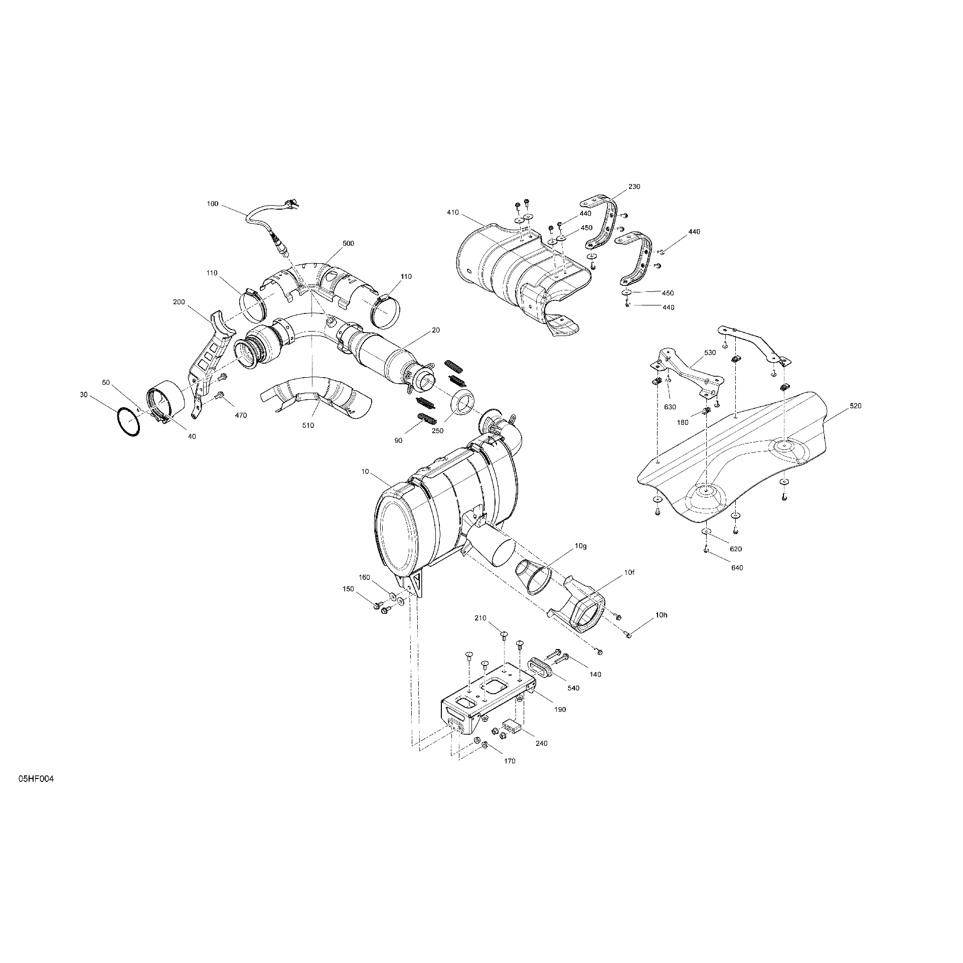 An Image of a Genuine Can-Am Parts Schematic Diagram showing the schematic - ENGINE - EXHAUST