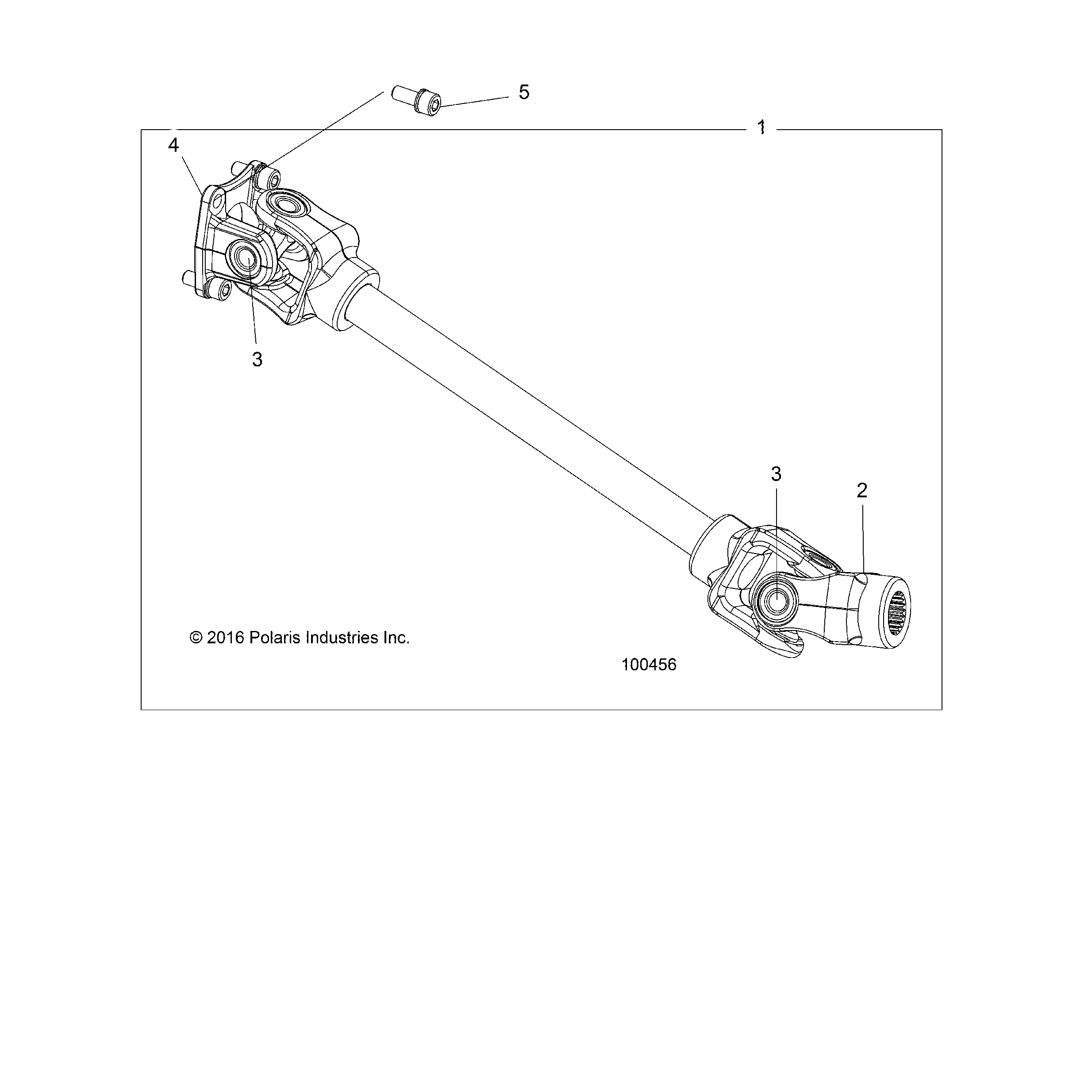 An Image of a Genuine Polaris Parts Schematic Diagram showing the schematic - DRIVE TRAIN: REAR PROP SHAFT - 2017 POLARIS SPORTSMAN 570 6X6