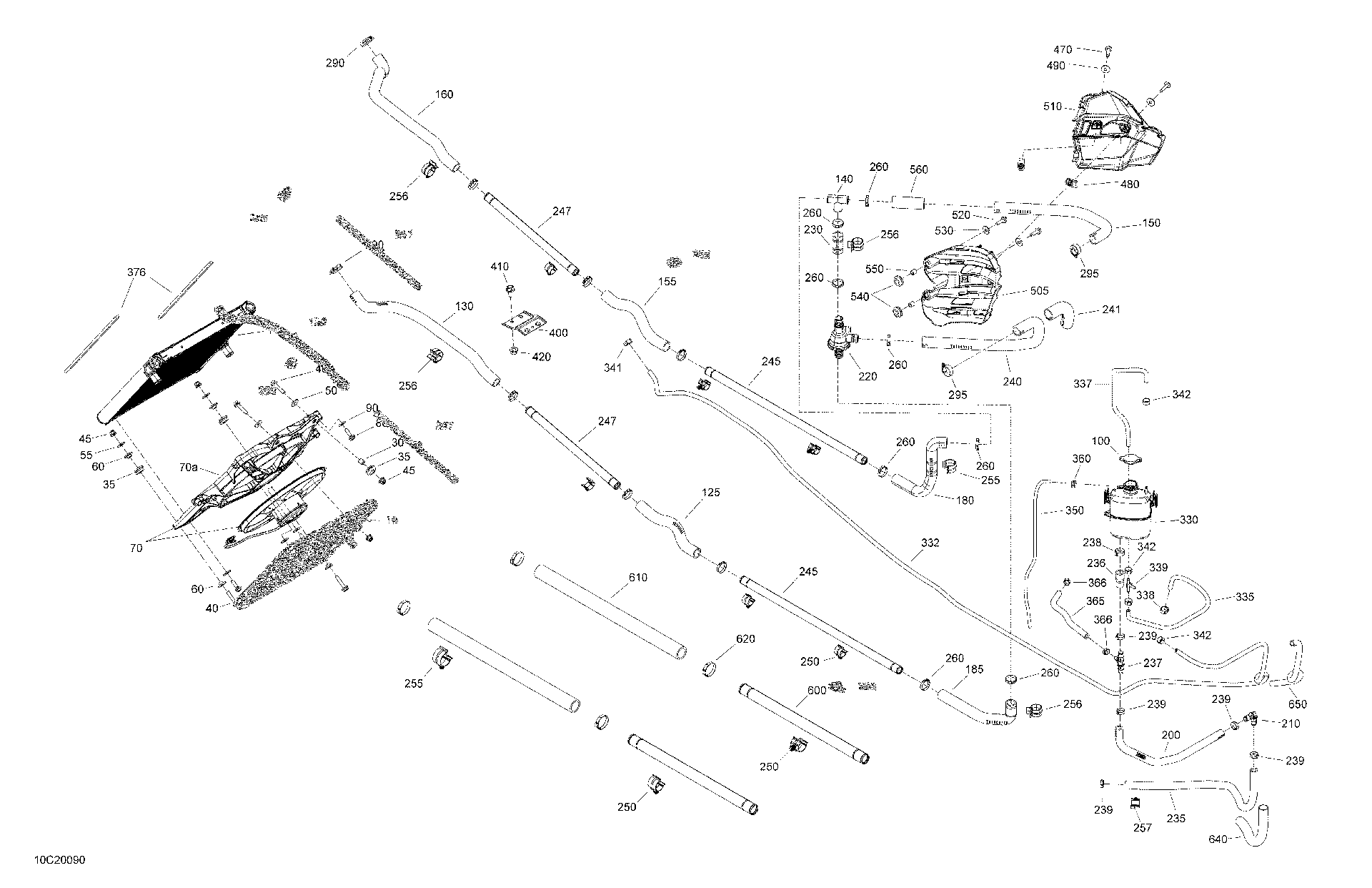 An Image of a Genuine Can-Am Parts Schematic Diagram showing the schematic - COOLING - SYSTEM