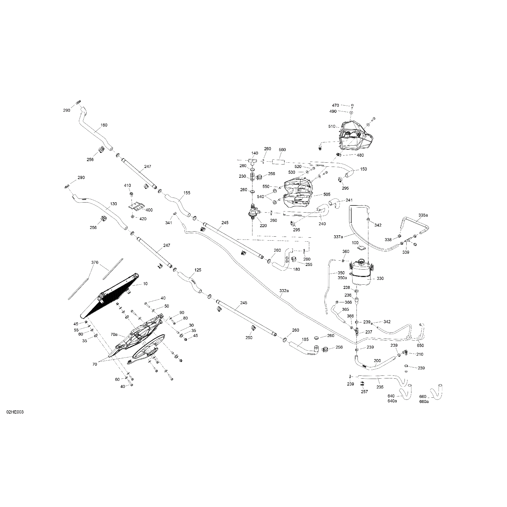 An Image of a Genuine Can-Am Parts Schematic Diagram showing the schematic - ENGINE - COOLING