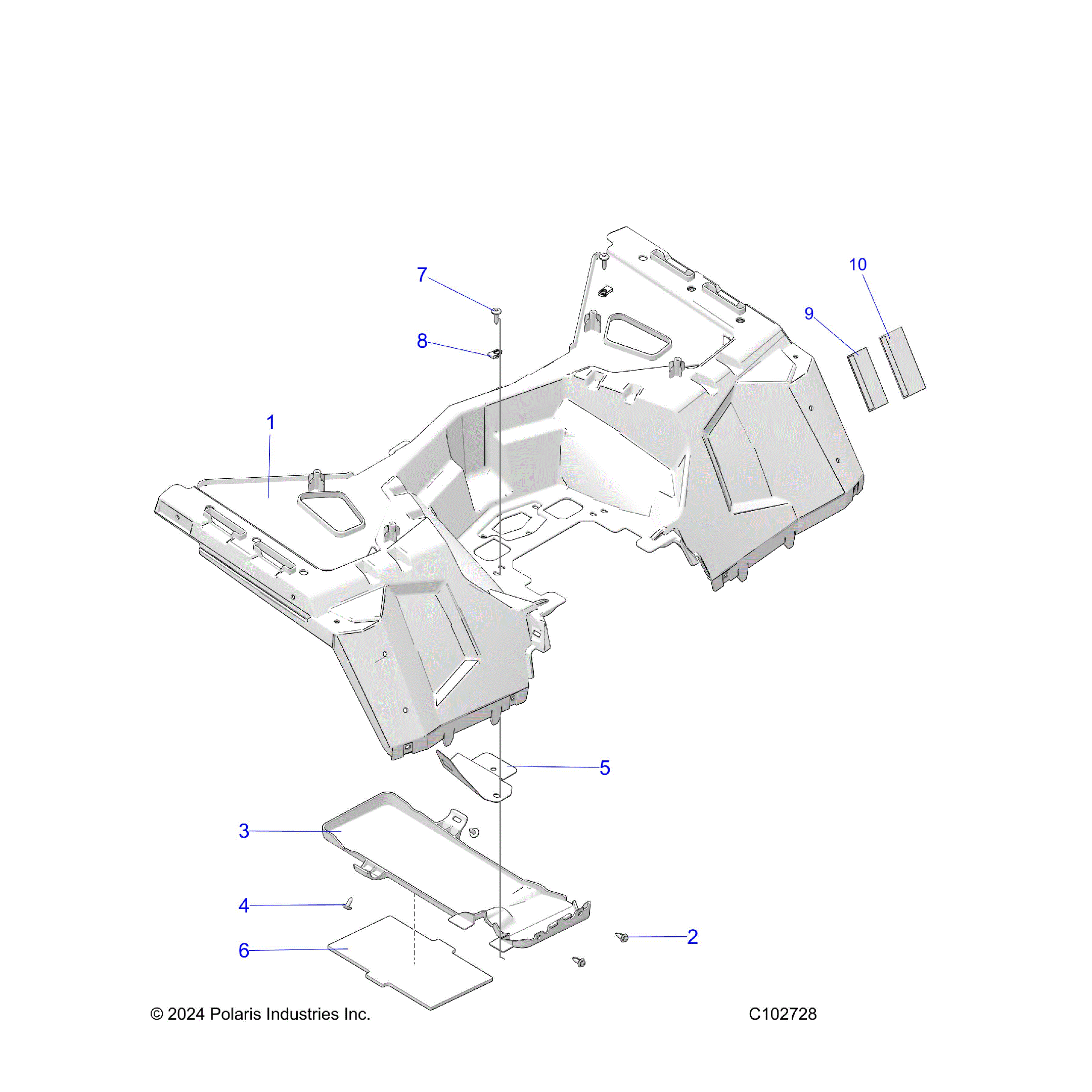 An Image of a Genuine Polaris Parts Schematic Diagram showing the schematic - BODY: REAR CAB - 2025 POLARIS SPORTSMAN XP 1000 55"