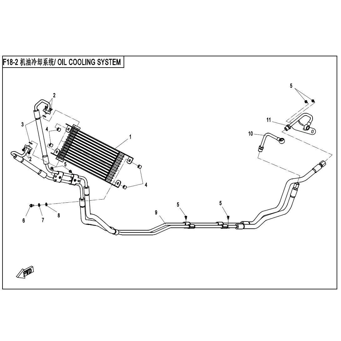 An Image of a Genuine CFMOTO Parts Schematic Diagram showing the schematic - COOLING SYSTEM - 2021 CFMOTO ZFORCE 800 EX