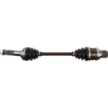 The Yamaha Big Bear Axle Kit Complete Standard Rear Right by Moose Offroad features precision-ground components, rubber boots, and metal joints on both ends to transfer power from the transmission to your vehicle’s wheels.