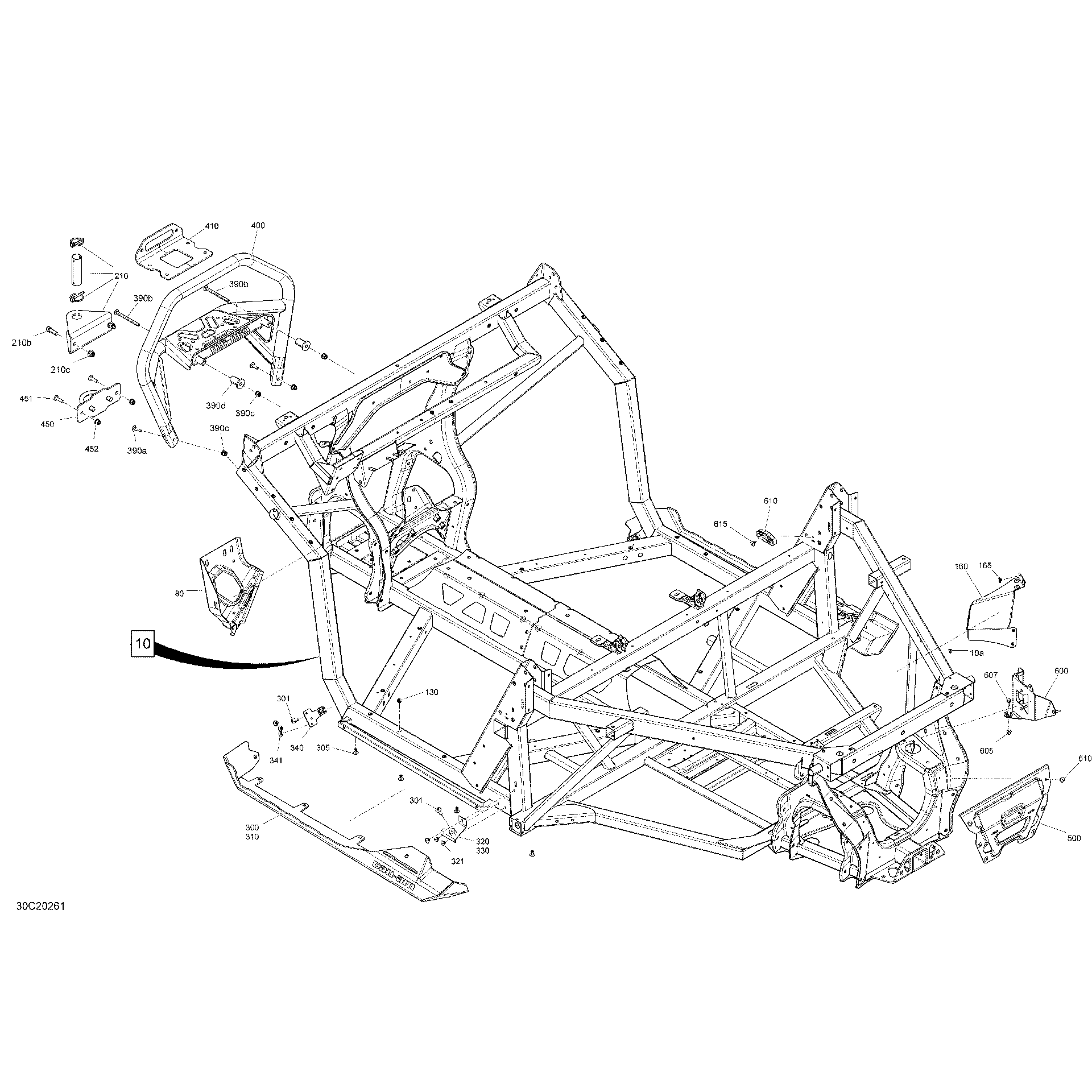 An Image of a Genuine Can-Am Parts Schematic Diagram showing the schematic - FRAME - X MR
