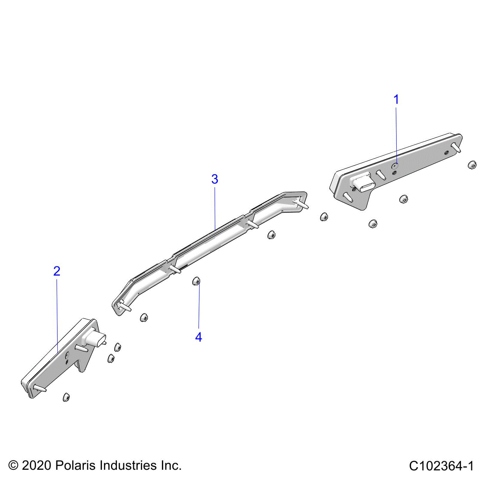 An Image of a Genuine Polaris Parts Schematic Diagram showing the schematic - ELECTRICAL: TAILLIGHTS - 2026 POLARIS SPORTSMAN 850 EPS PREMIUM 48"