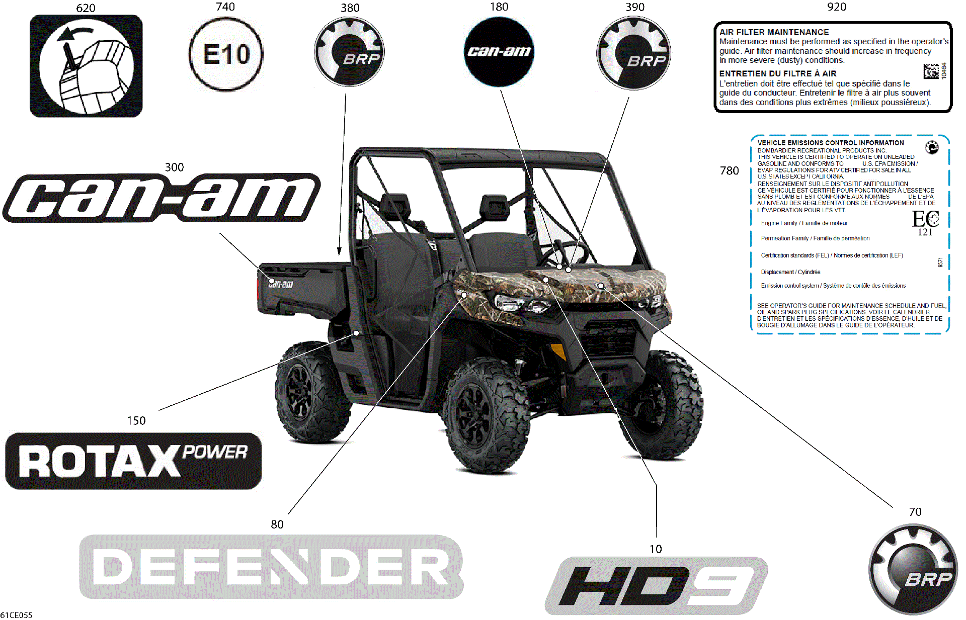 An Image of a Genuine Can-Am Parts Schematic Diagram showing the schematic - BODY - DECALS
