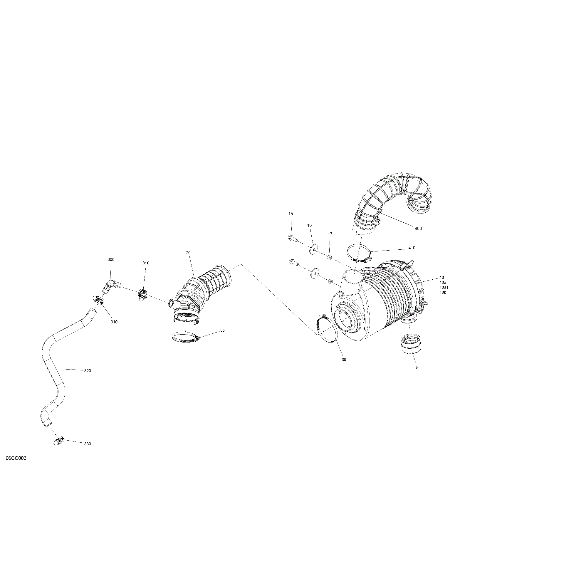 An Image of a Genuine Can-Am Parts Schematic Diagram showing the schematic - ENGINE - AIR INTAKE - EVAP
