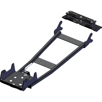 The ATV Tube Mount Hybrid Kit by Kfi Products features a sturdy black metal frame with two parts, designed as a hybrid kit using a durable tube system.